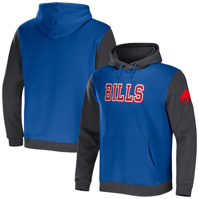 Men's Buffalo Bills x Darius Rucker Collection Royal/Heather Charcoal Colorblock Pullover Hoodie Men's Buffalo Bills x Darius Rucker Collection Royal/Heather Charcoal Colorblock Pullover Hoodie